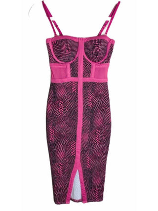 Material Girl Vestido Ilusion Bodycon Feminino Júnior Rosa Tamanho Médio