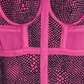 Material Girl Vestido Ilusion Bodycon Feminino Júnior Rosa Tamanho Médio