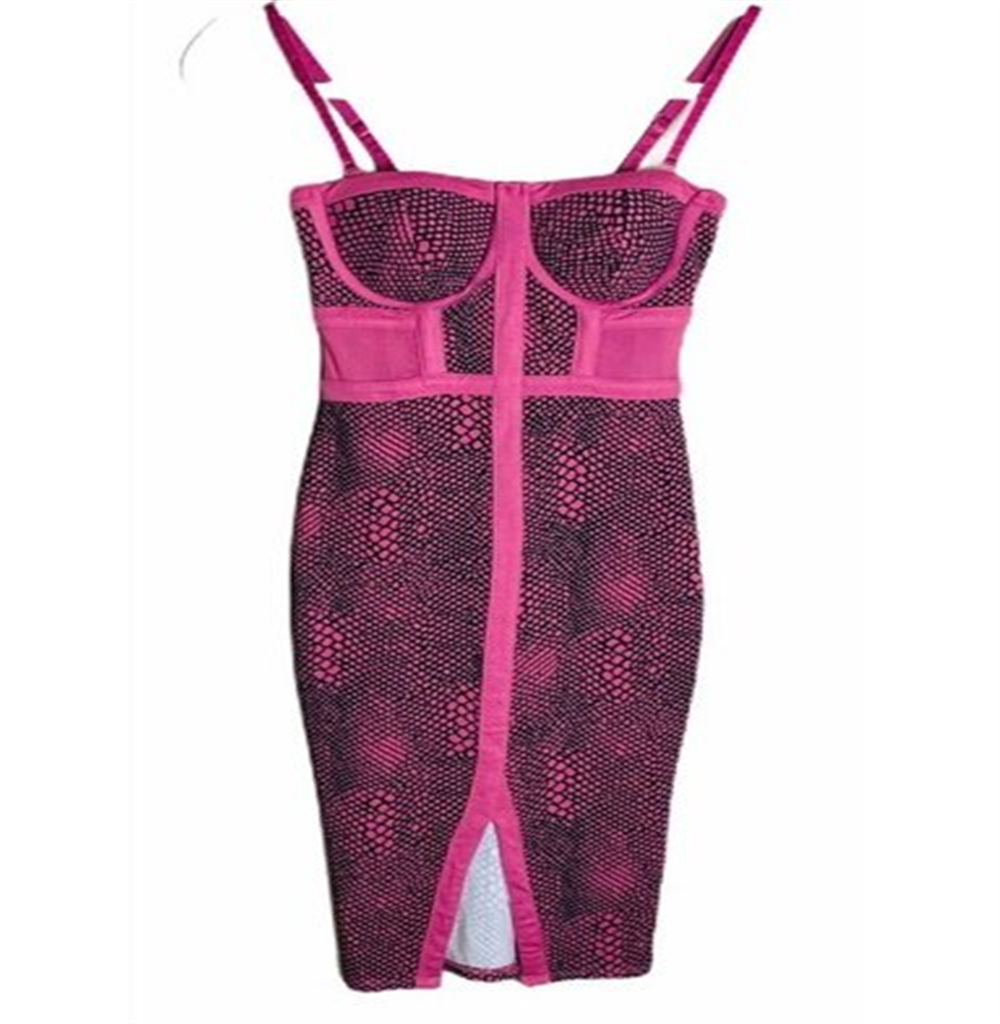 Material Girl Vestido Ilusion Bodycon Feminino Júnior Rosa Tamanho Médio