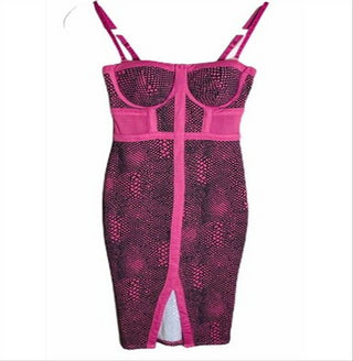 Material Girl Vestido Ilusion Bodycon Feminino Júnior Rosa Tamanho Médio