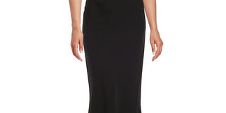 Vestido longo formal sem mangas Calvin Klein feminino, preto, tamanho 14