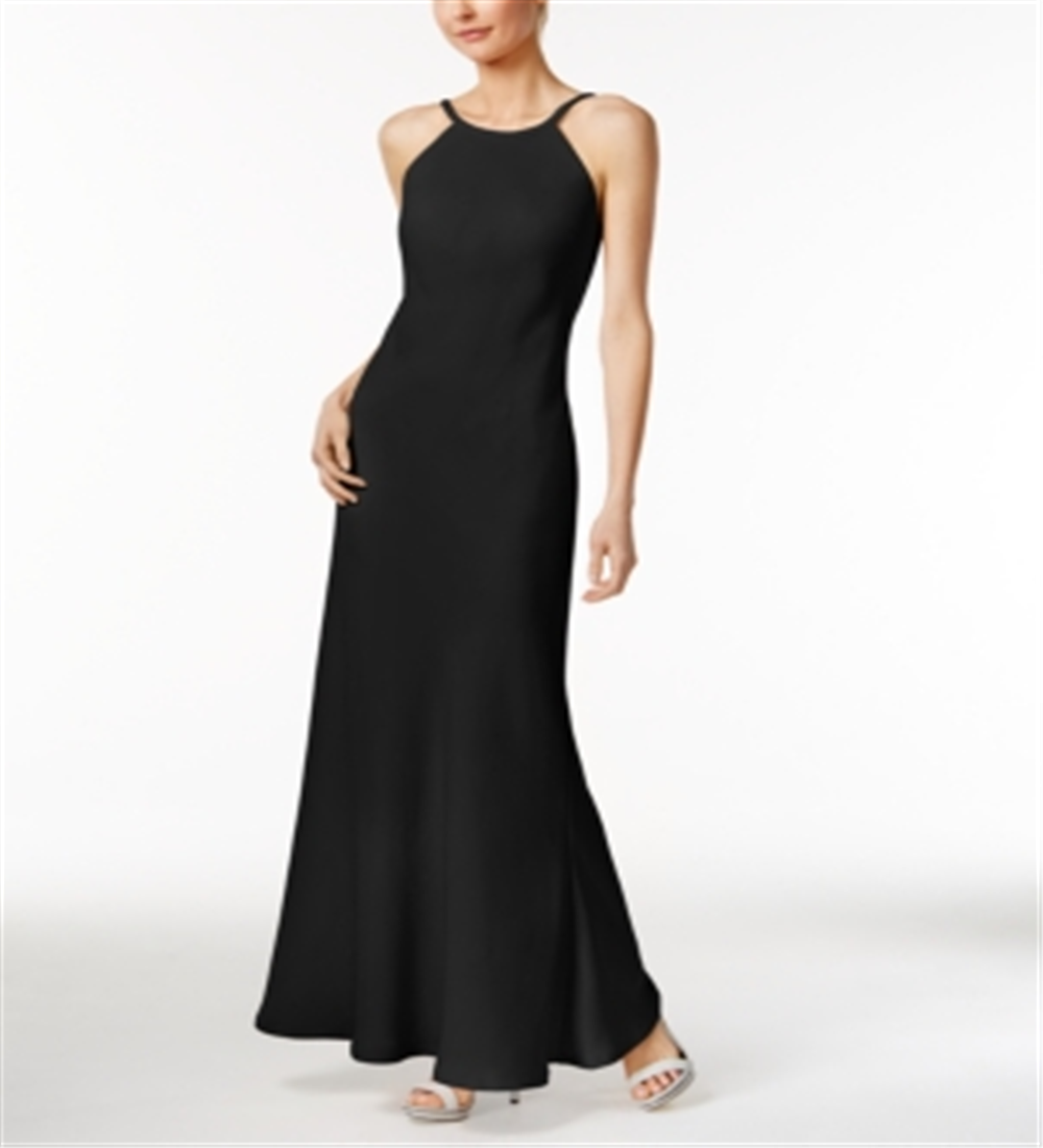 Vestido longo formal sem mangas Calvin Klein feminino, preto, tamanho 14