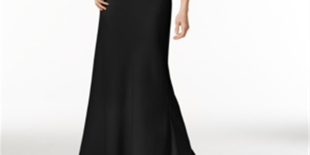 Vestido longo formal sem mangas Calvin Klein feminino, preto, tamanho 14