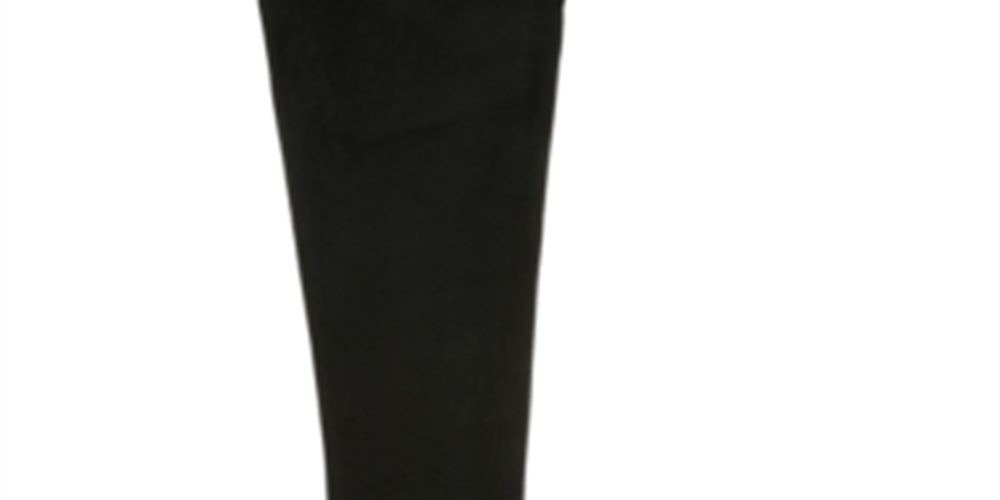 Botas de montaria femininas Bar III Vayla de camurça sintética até o joelho, pretas, tamanho 6,5 M