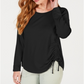 Blusa franzida com detalhe de gravata feminina Style &amp; Co, preta, tamanho XS