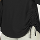 Blusa franzida com detalhe de gravata feminina Style &amp; Co, preta, tamanho XS