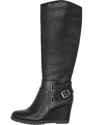 Sapatos femininos American Rag Kyle Leather, bico fechado, cano alto, preto, tamanho 8