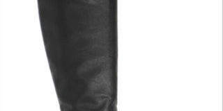 Sapatos femininos American Rag Kyle Leather, bico fechado, cano alto, preto, tamanho 8