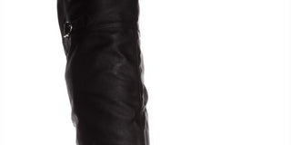 Botas femininas American Rag Adarra de couro sintético acima do joelho, pretas, tamanho 7, tamanho médio