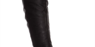 Botas femininas American Rag Adarra de couro sintético acima do joelho, pretas, tamanho 7, tamanho médio