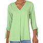 Blusa Alfani Feminina Pintuck com Mangas Amarradas Verde Tamanho XS
