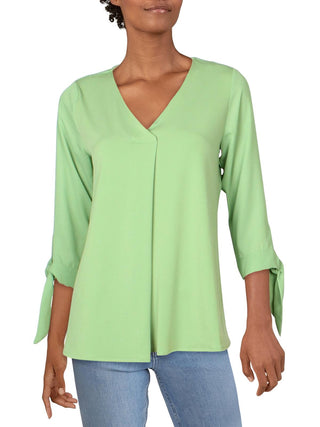 Blusa Alfani Feminina Pintuck com Mangas Amarradas Verde Tamanho XS