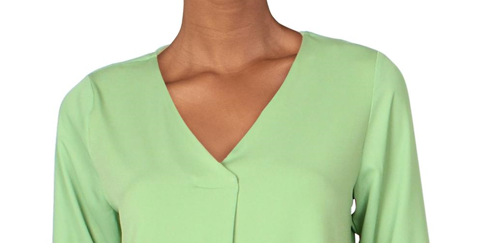 Blusa Alfani Feminina Pintuck com Mangas Amarradas Verde Tamanho XS