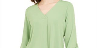 Blusa Alfani Feminina Pintuck com Mangas Amarradas Verde Tamanho XS