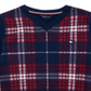 Tommy Hilfiger Big Girl's Cotton Plaid Peplum Sweater Azul Tamanho 12-14