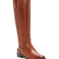 Botas femininas de couro com zíper e bico redondo da INC International Concepts, marrom, tamanho 8M