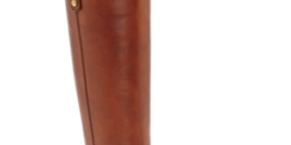 Botas femininas de couro com zíper e bico redondo da INC International Concepts, marrom, tamanho 8M