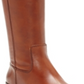 Botas femininas de couro com zíper e bico redondo da INC International Concepts, marrom, tamanho 8M