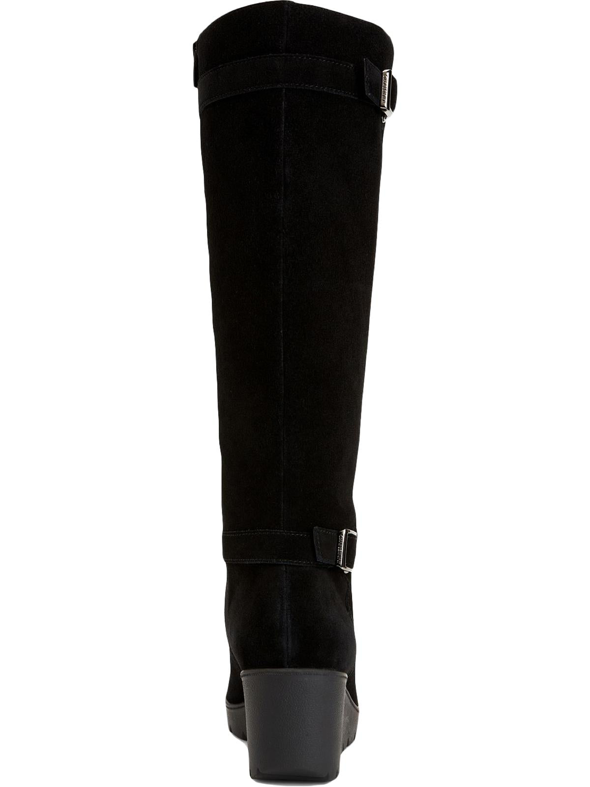 Botas femininas Giani Bernini com salto alto e bico redondo, salto alto e zíper, pretas, tamanho 8 M