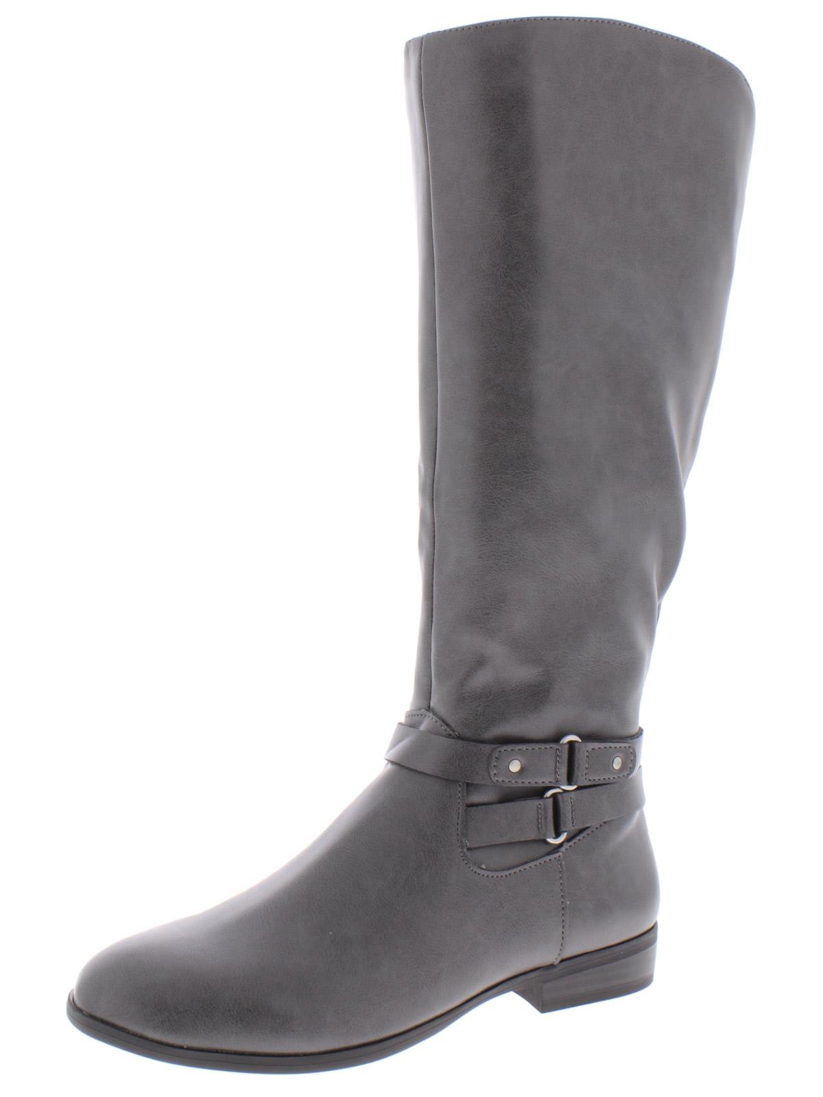Botas plataforma altas Kindell Almond Toe até o joelho femininas Style &amp; Co., cinza, tamanho 6,5 M