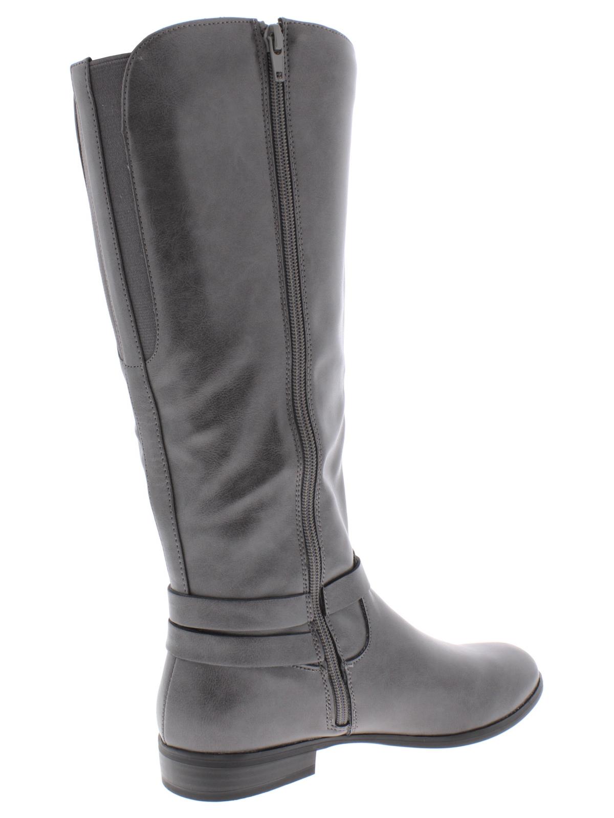 Botas plataforma altas Kindell Almond Toe até o joelho femininas Style &amp; Co., cinza, tamanho 6,5 M