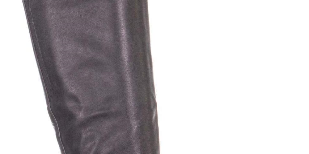Botas plataforma altas Kindell Almond Toe até o joelho femininas Style &amp; Co., cinza, tamanho 6,5 M