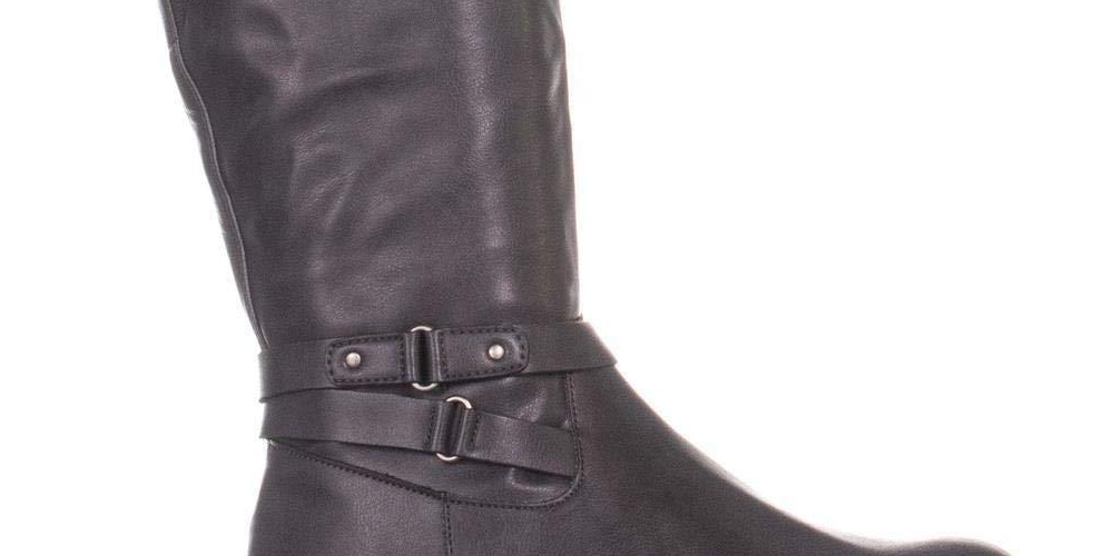 Botas plataforma altas Kindell Almond Toe até o joelho femininas Style &amp; Co., cinza, tamanho 6,5 M