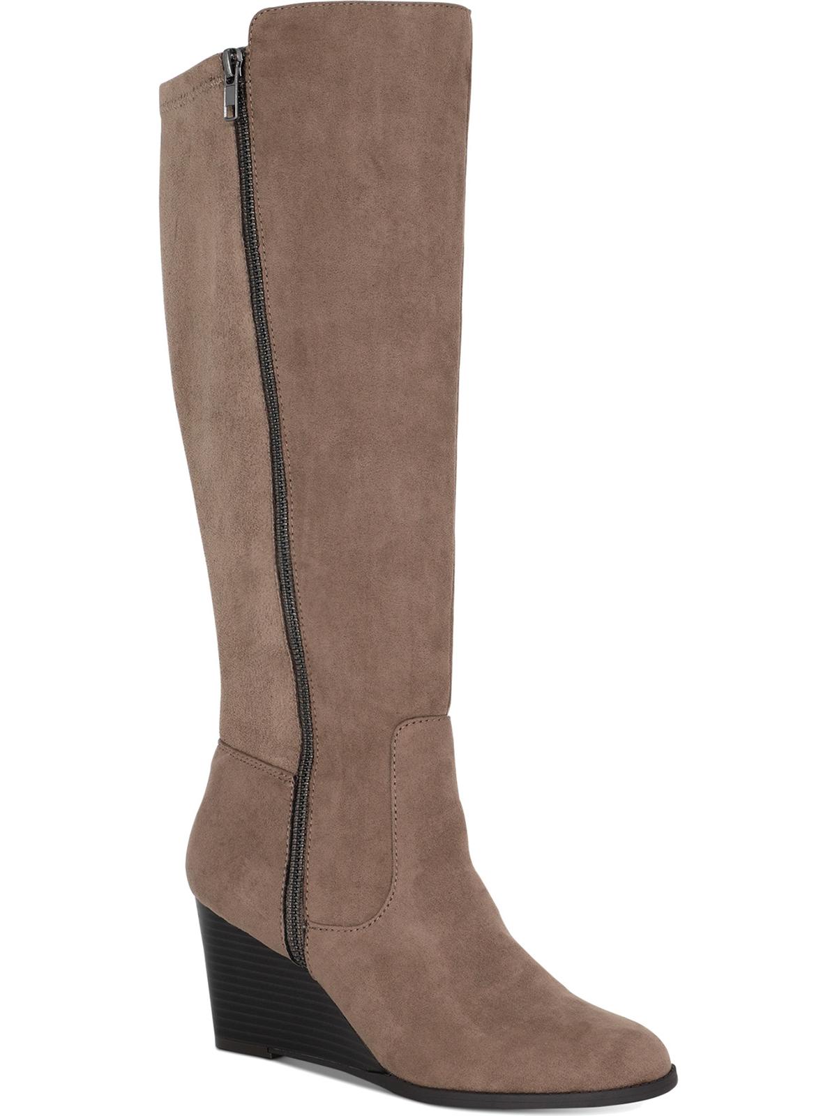 Botas sociais femininas com zíper e bico redondo Wynterr, estilo &amp; Co, marrom, tamanho 8 M