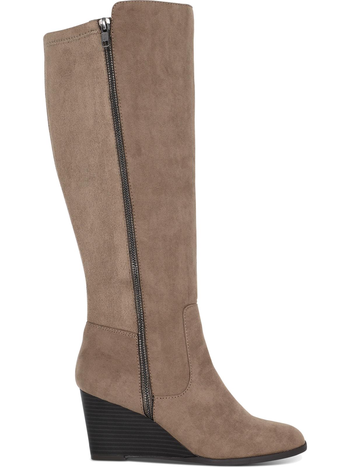 Botas sociais femininas com zíper e bico redondo Wynterr, estilo &amp; Co, marrom, tamanho 8 M