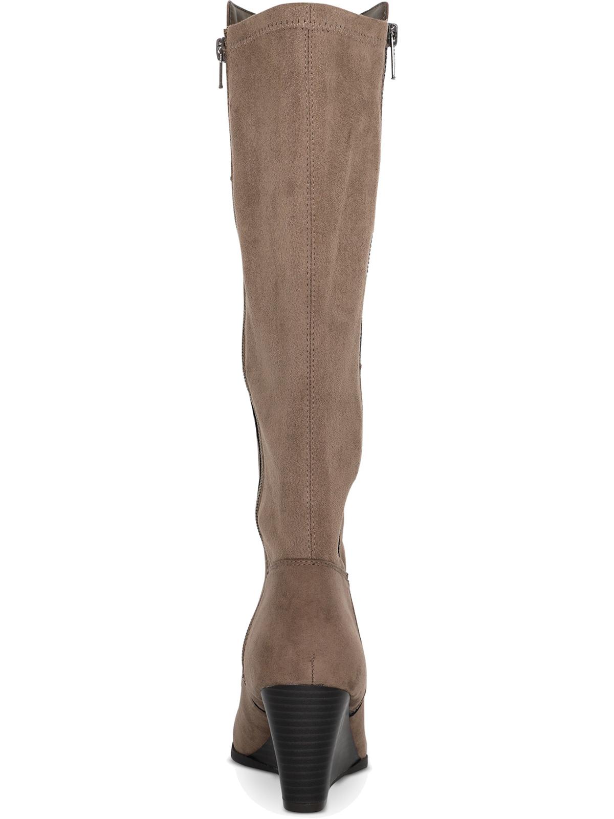 Botas sociais femininas com zíper e bico redondo Wynterr, estilo &amp; Co, marrom, tamanho 8 M