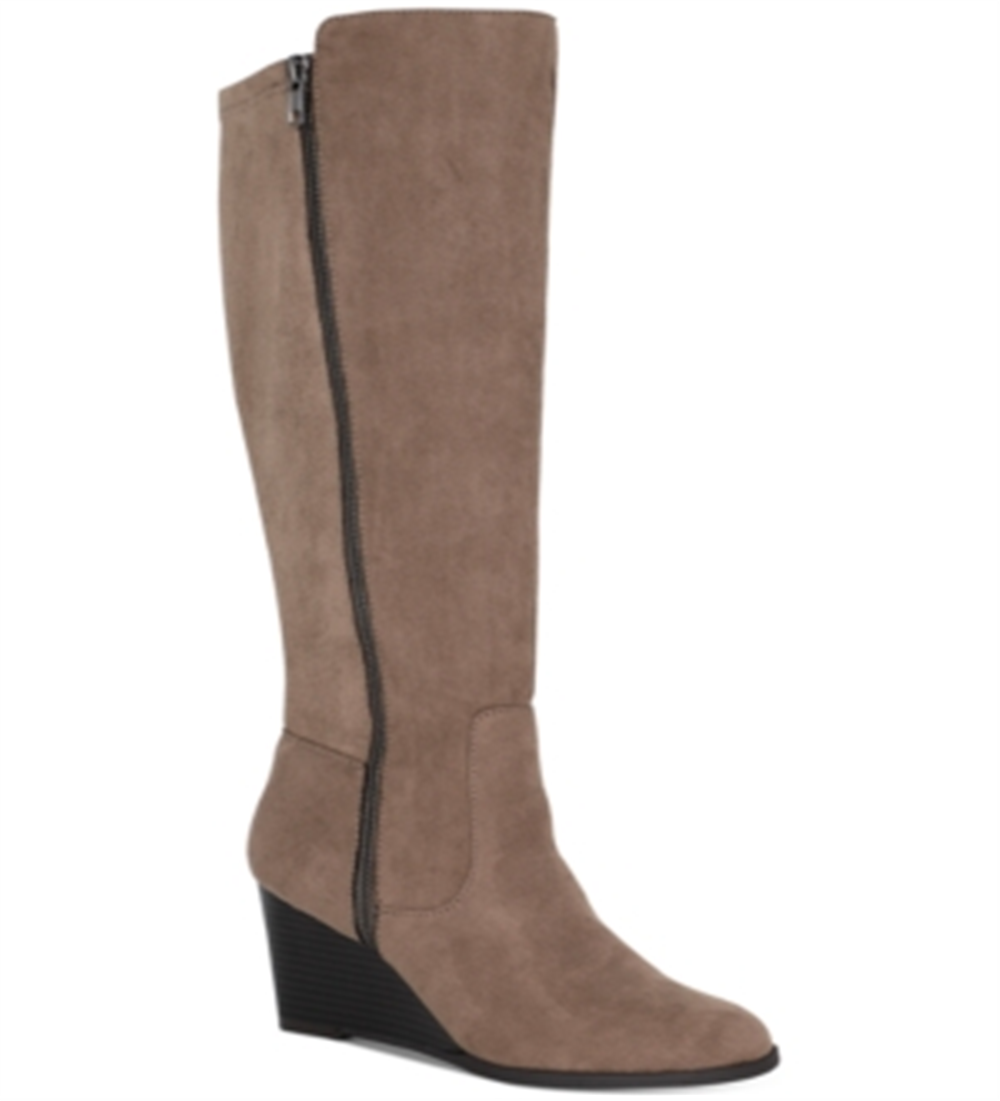 Botas sociais femininas com zíper e bico redondo Wynterr, estilo &amp; Co, marrom, tamanho 8 M