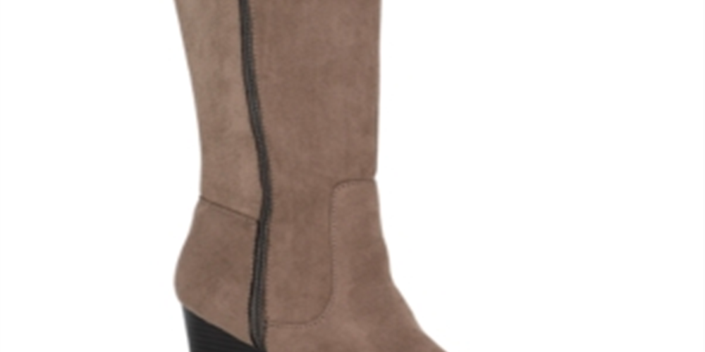 Botas sociais femininas com zíper e bico redondo Wynterr, estilo &amp; Co, marrom, tamanho 8 M