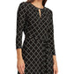 Ralph Lauren feminino, manga 3/4, abertura na altura do joelho, ajuste e flare, preto, tamanho 2 P