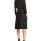 Ralph Lauren feminino, manga 3/4, abertura na altura do joelho, ajuste e flare, preto, tamanho 2 P