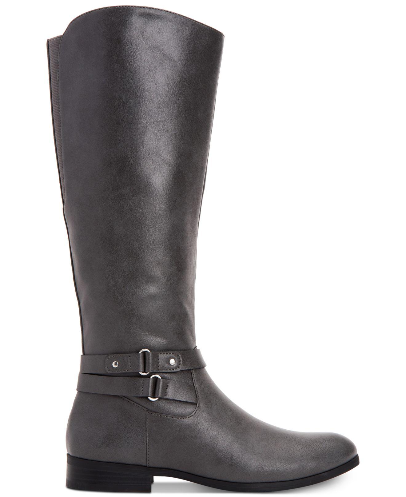 Estilo &amp; Co. Feminino Kindellp Tecido Fechado Biqueira Joelho Alto Moda, Cinza, Tamanho 7