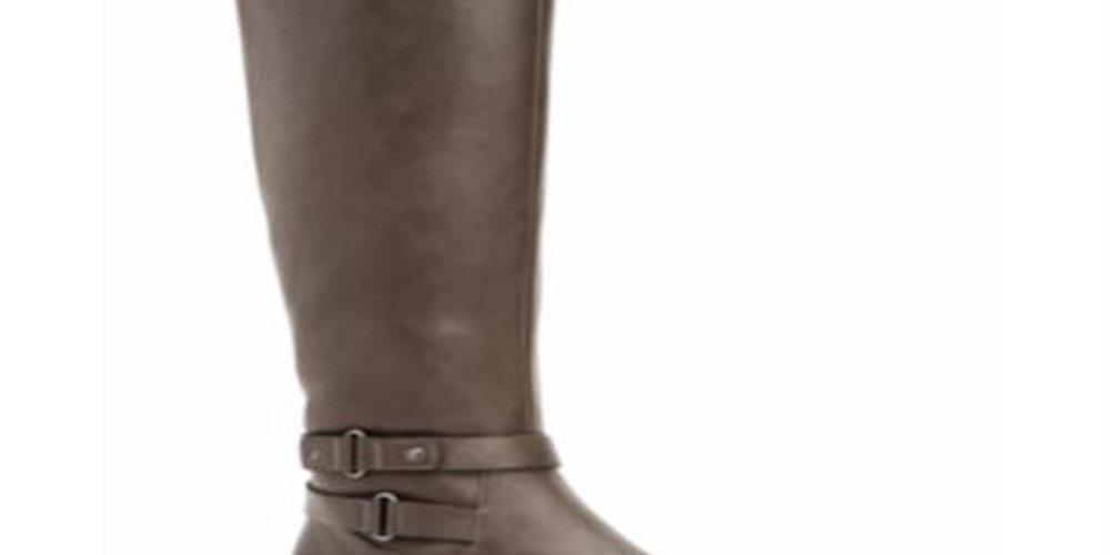 Estilo &amp; Co. Feminino Kindellp Tecido Fechado Biqueira Joelho Alto Moda, Cinza, Tamanho 7
