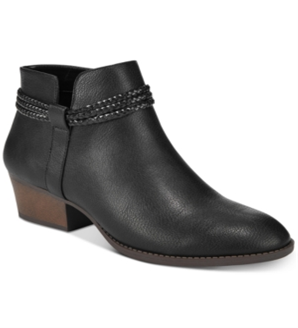 Botas femininas de couro sintético Felicity, pretas, tamanho 9,5M, da Style &amp; Co.