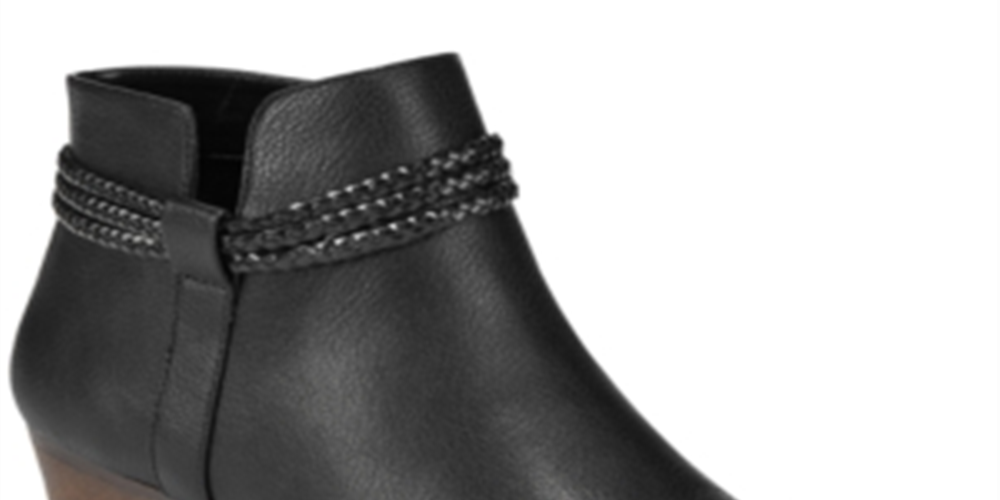 Botas femininas de couro sintético Felicity, pretas, tamanho 9,5M, da Style &amp; Co.