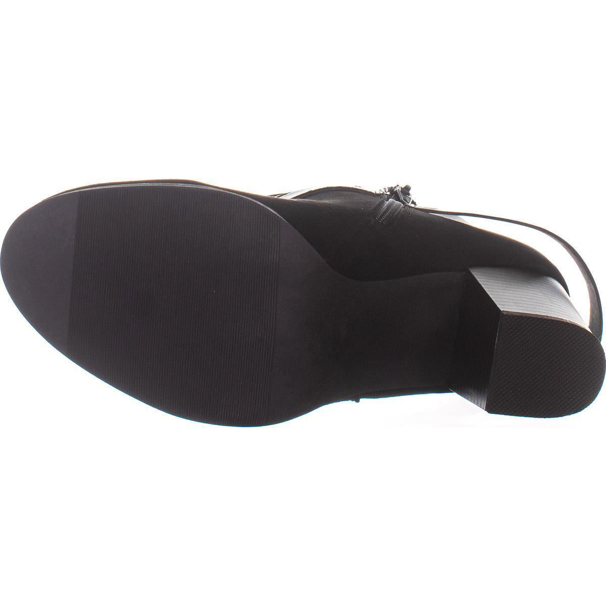 Botas de cano curto femininas Material Girl Melany com salto bloco, pretas, tamanho 7,5 M