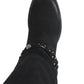 Botas femininas White Mountain com tiras elásticas Gore Woven, com tachas, inspiradas no estilo western, com tiras acolchoadas, Paulina, bico redondo, salto bloco e zíper, pretas, tamanho 5 M