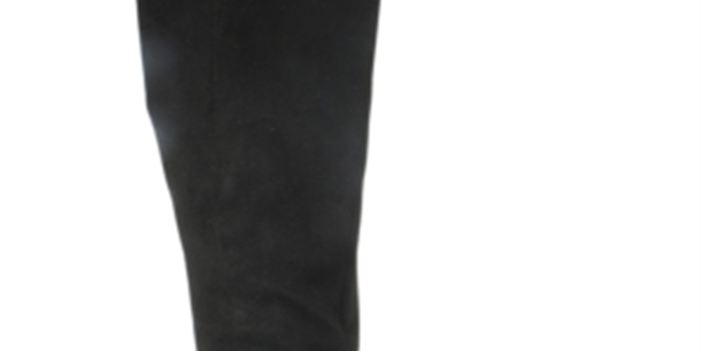 Botas femininas White Mountain com tiras elásticas Gore Woven, com tachas, inspiradas no estilo western, com tiras acolchoadas, Paulina, bico redondo, salto bloco e zíper, pretas, tamanho 5 M