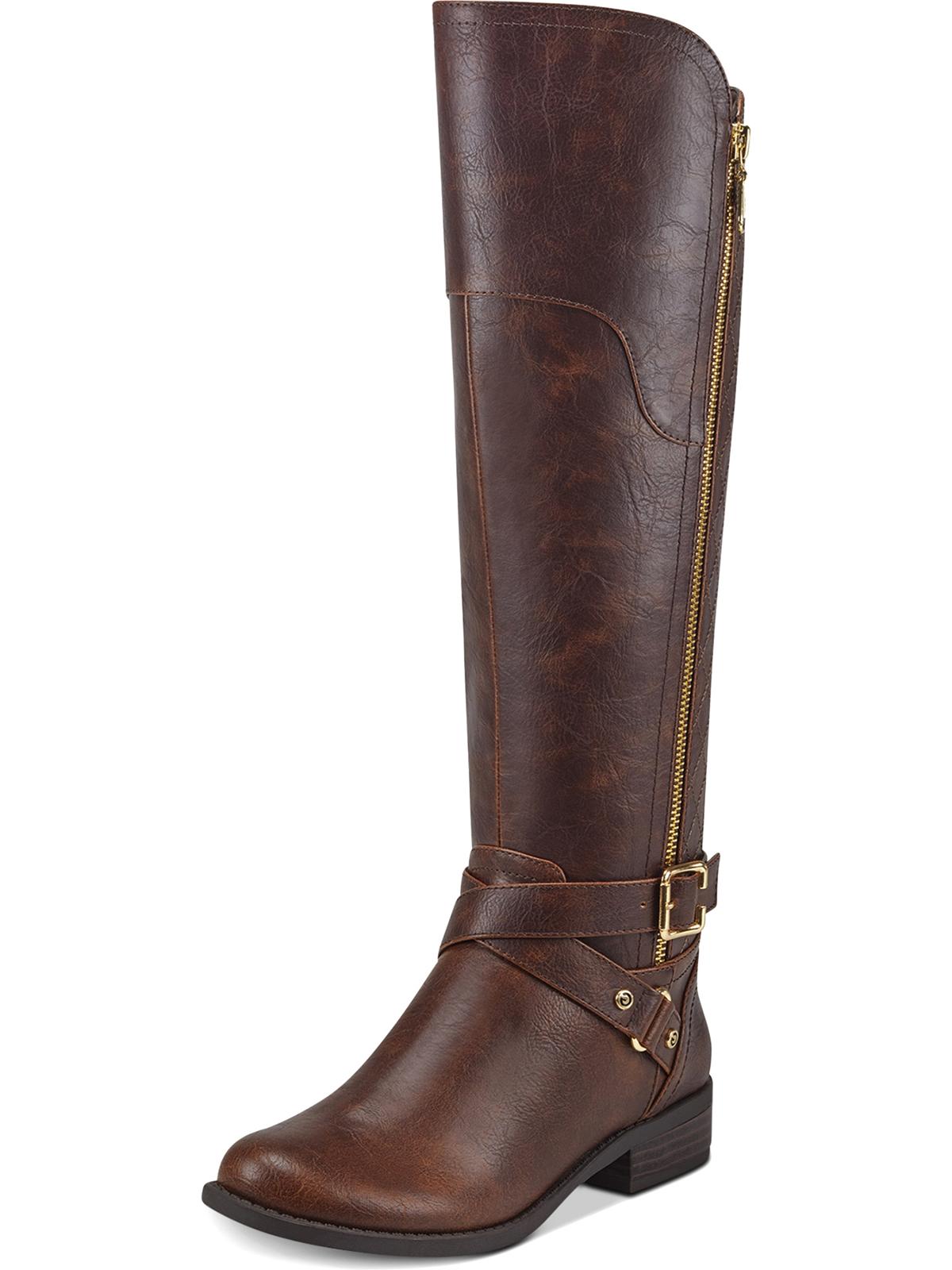 G by Guess Haydin Leather Fechado Acima do Joelho Feminino, Marrom Escuro, Tamanho 7,5