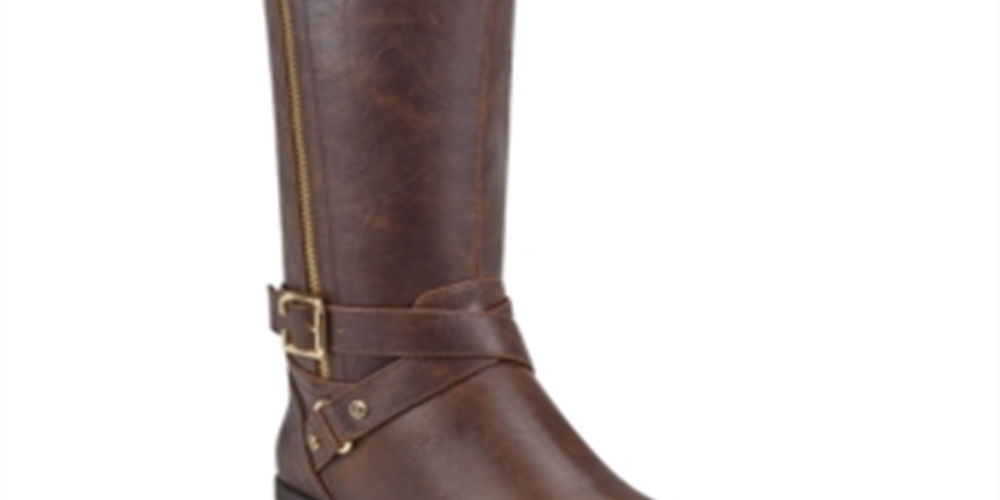 G by Guess Haydin Leather Fechado Acima do Joelho Feminino, Marrom Escuro, Tamanho 7,5