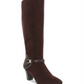 Karen Scott Botas Femininas com Estampa de Cobra, Fivela Acolchoada, Biqueira Amêndoa Sharonn, Salto Bloco e Zíper, Marrom, Tamanho 8 M