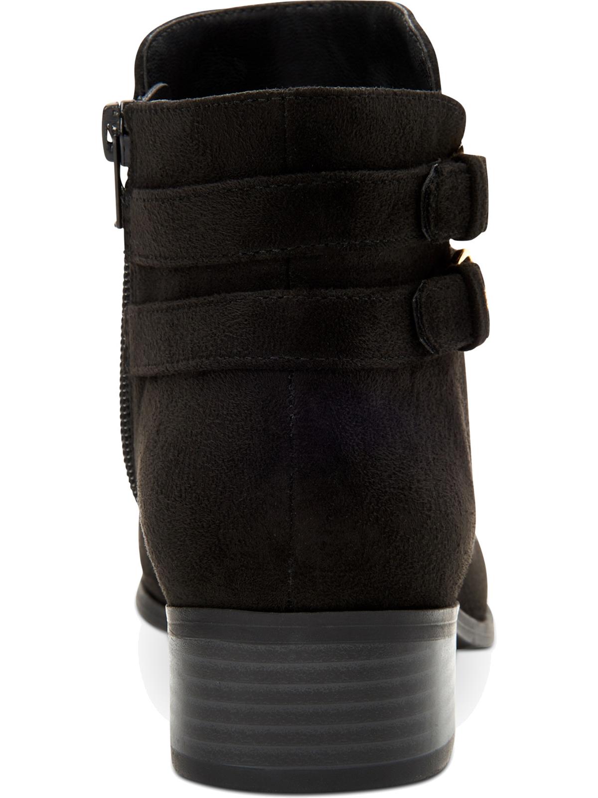 Botas femininas Charter Club com salto bloco e fivela acolchoada e bico amendoado Jaimee, tamanho 5 M, pretas