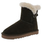 Botas de inverno femininas Tiny 2 de camurça com forro de pele sintética, verde, tamanho 10 M