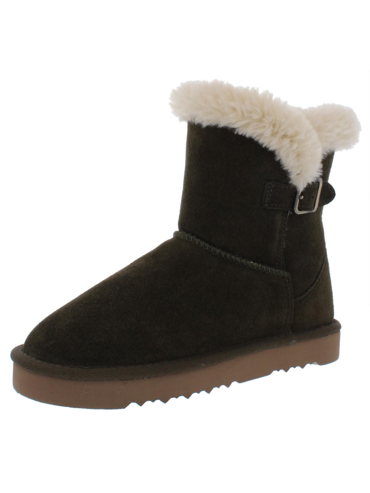 Botas de inverno femininas Tiny 2 de camurça com forro de pele sintética, verde, tamanho 10 M