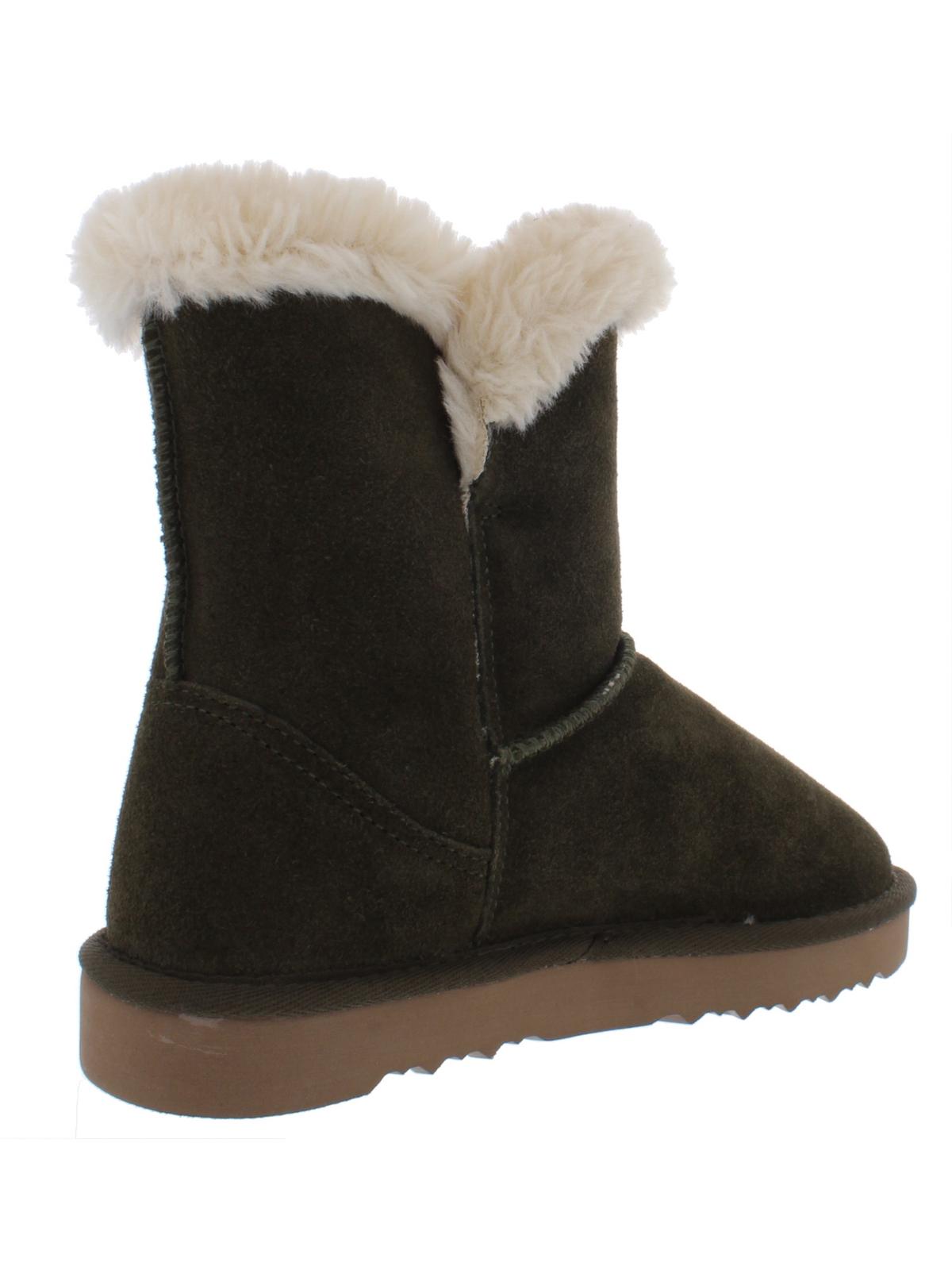 Botas de inverno femininas Tiny 2 de camurça com forro de pele sintética, verde, tamanho 10 M