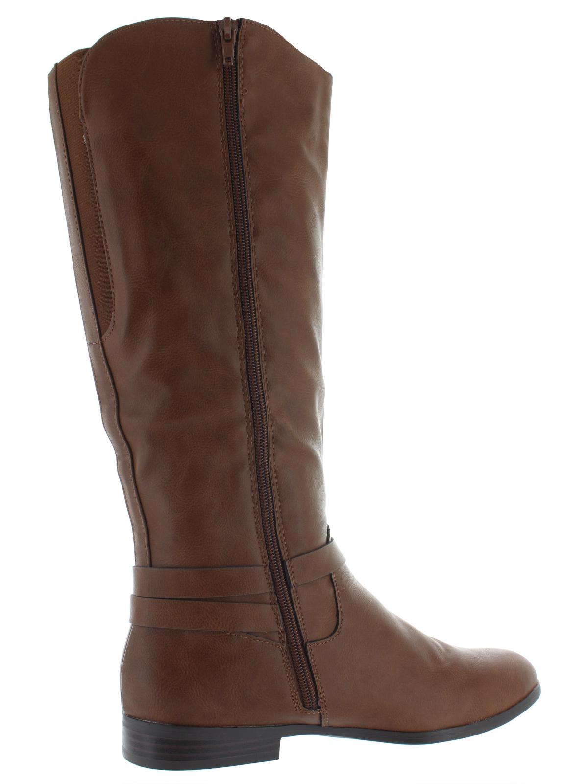 Botas de montaria Kindell de couro sintético femininas Style &amp; Co., tamanho 5 M, bege