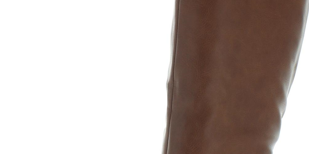 Botas de montaria Kindell de couro sintético femininas Style &amp; Co., tamanho 5 M, bege